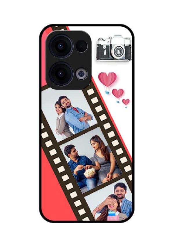 Reno 13 5G Custom Glass Phone Case - 3 Image Holder With Film Reel
