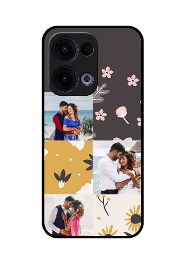 Reno 13 5G Custom Glass Phone Case - 3 Images With Floral Design