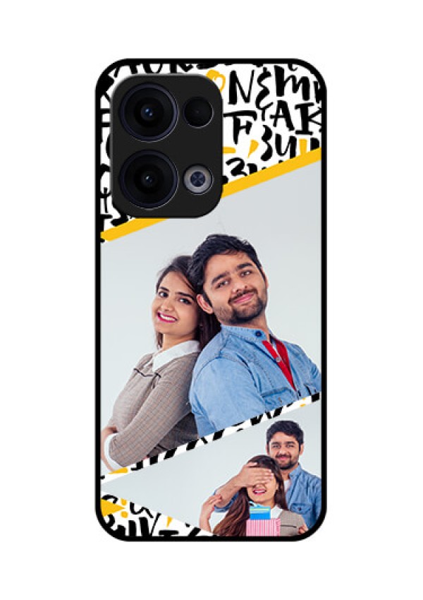 Reno 13 5G Custom Glass Phone Case - Letters Pattern Design