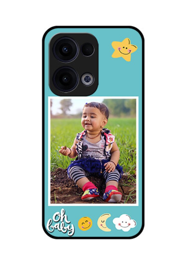 Reno 13 5G Custom Glass Phone Case - Smiley Kids Stars Design