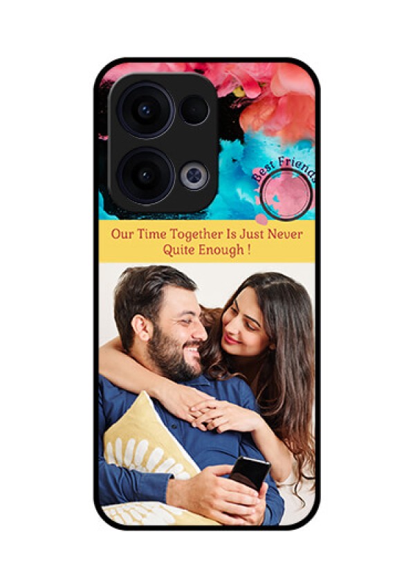 Reno 13 5G Custom Glass Phone Case - Quote With Acrylic Painting Design