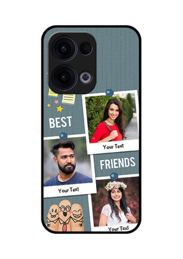 Reno 13 5G Custom Glass Phone Case - Sticky Frames And Friendship Design