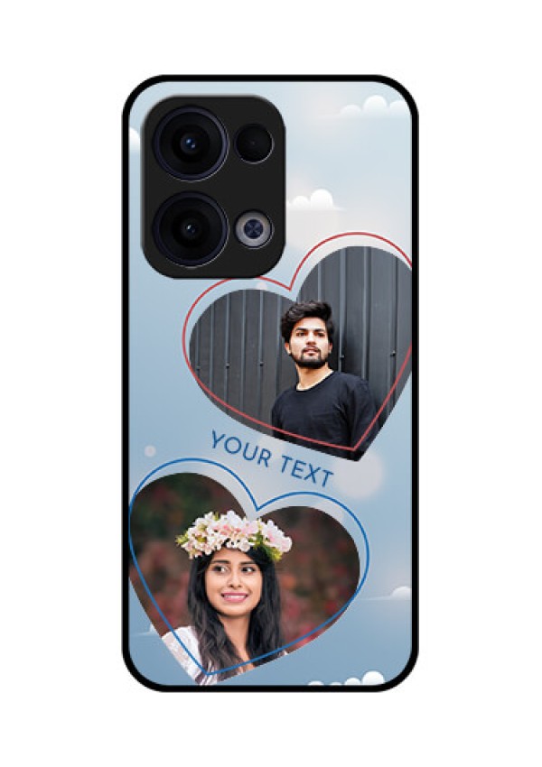 Reno 13 5G Custom Glass Phone Case - Blue Color Couple Design