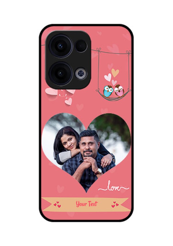 Reno 13 5G Custom Glass Phone Case - Peach Color Love Design