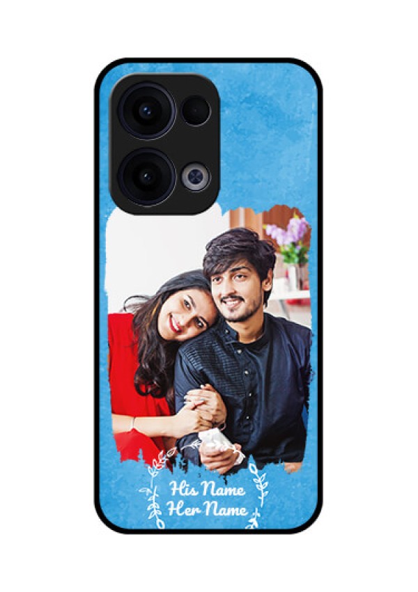 Oppo Reno 13 5G Custom Glass Phone Case - Blue Color Vintage Design
