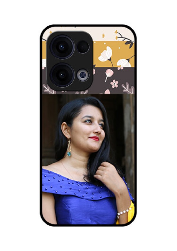 Reno 13 5G Custom Glass Phone Case - Stylish Floral Design