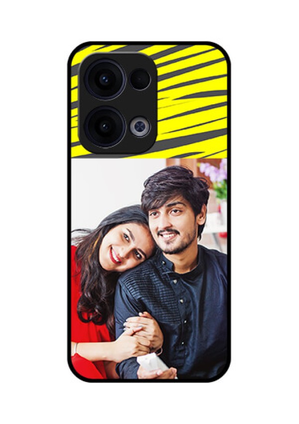 Reno 13 5G Custom Glass Phone Case - Yellow Abstract Design