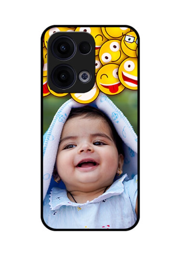 Reno 13 5G Custom Glass Phone Case - With Smiley Emoji Design