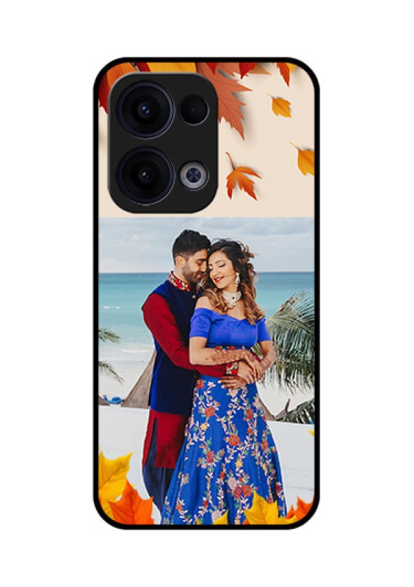 Reno 13 5G Custom Glass Phone Case - Autumn Maple Leaves Design