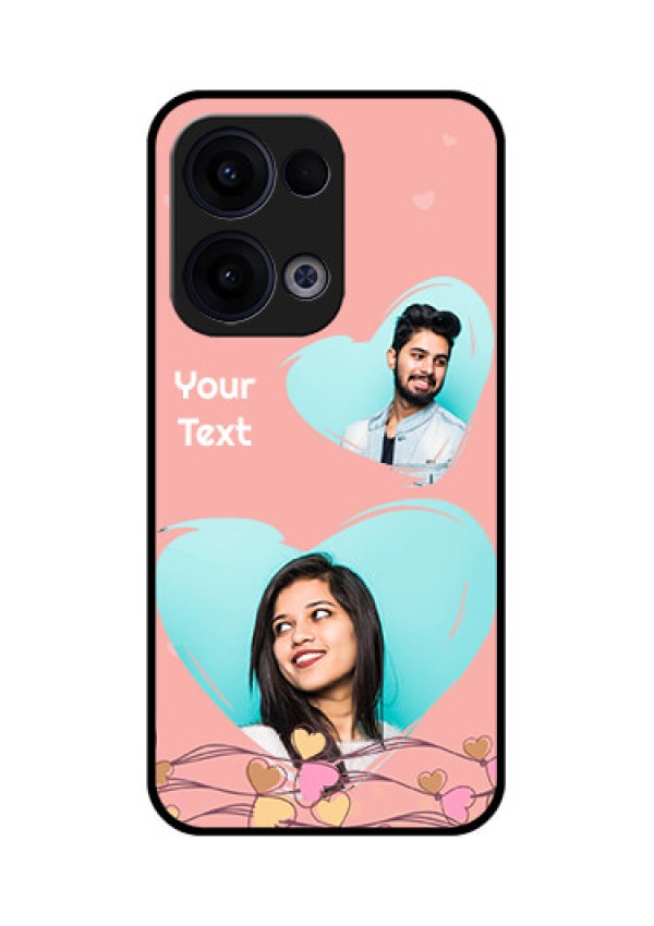 Reno 13 5G Custom Glass Phone Case - Love Doodle Design