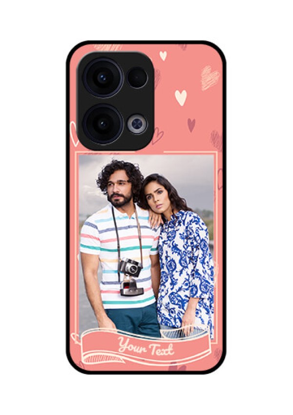 Reno 13 5G Custom Glass Phone Case - Love Doodle Art Design