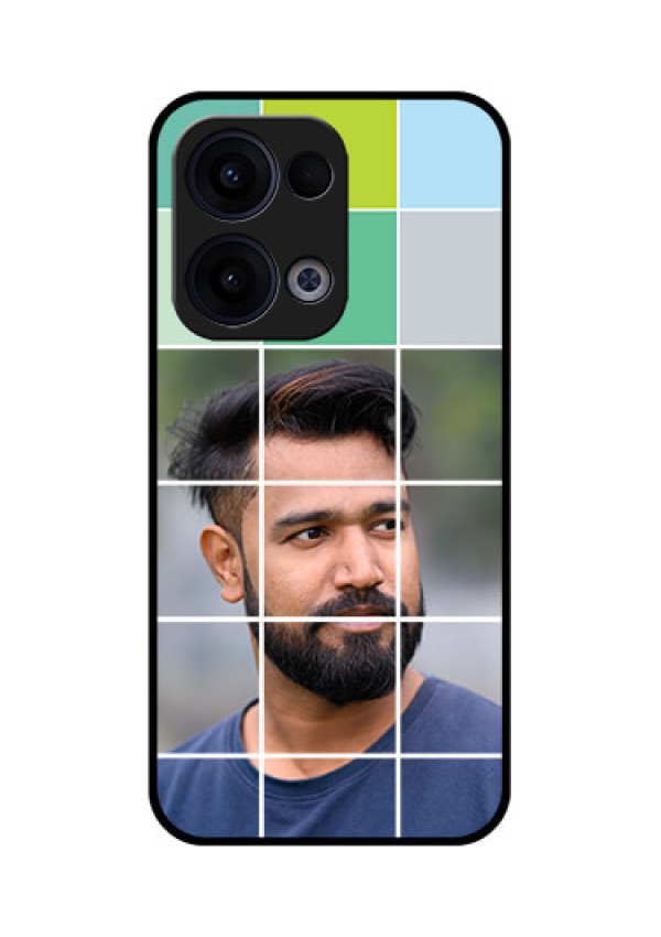 Reno 13 5G Custom Glass Phone Case - With White Box Pattern