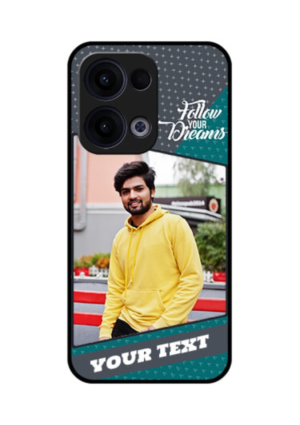 Reno 13 5G Custom Glass Phone Case - Background Pattern Design With Quote