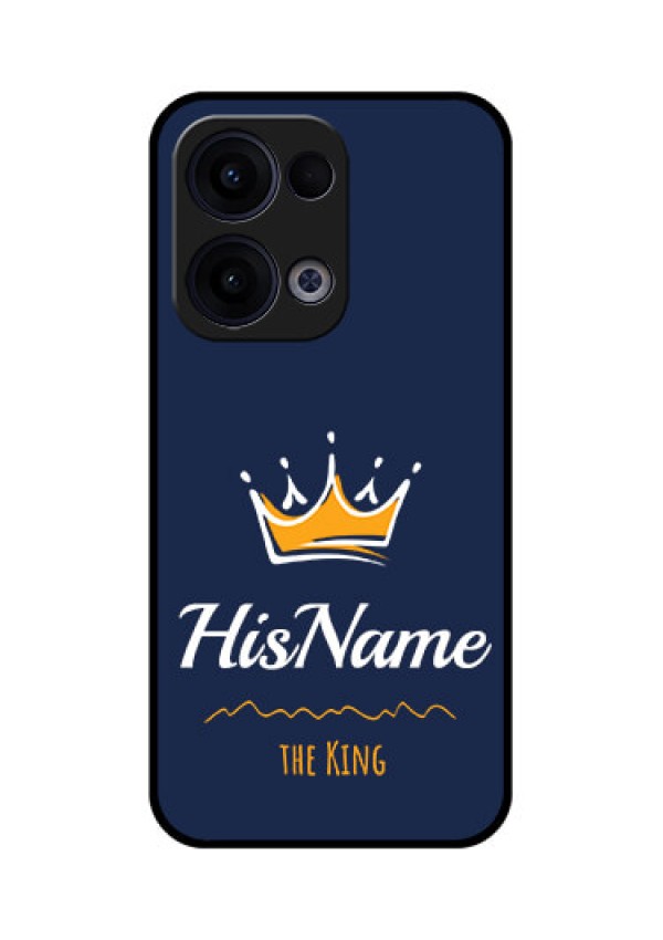 Reno 13 5G Custom Glass Phone Case - King With Name Design