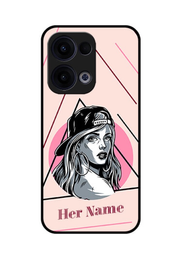 Reno 13 5G Custom Glass Phone Case - Rockstar Girl Design