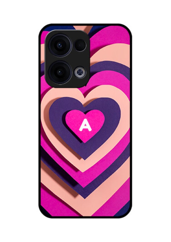 Reno 13 5G Custom Glass Phone Case - Cute Heart Pattern Design