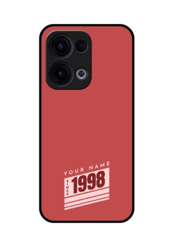 Reno 13 5G Custom Glass Phone Case - Red Custom Year Of Birth Design