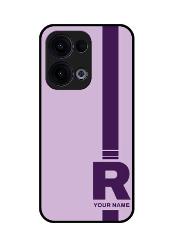 Reno 13 5G Custom Glass Phone Case - Simple Dual Tone Stripe With Name Design