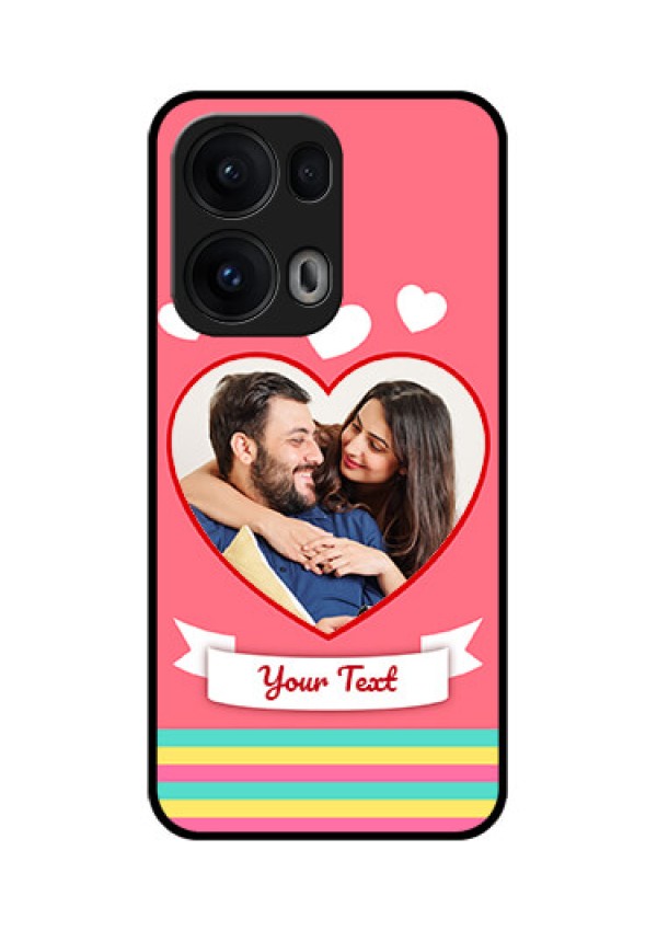 Reno 13 Pro 5G Custom Glass Phone CaseLove Shapes Doodle Design