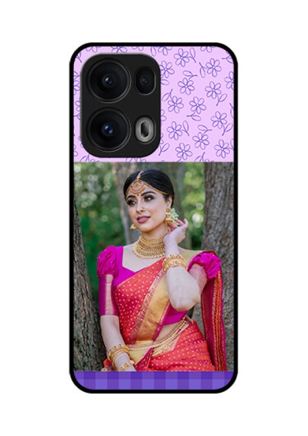 Reno 13 Pro 5G Custom Glass Phone CasePurple Floral Design