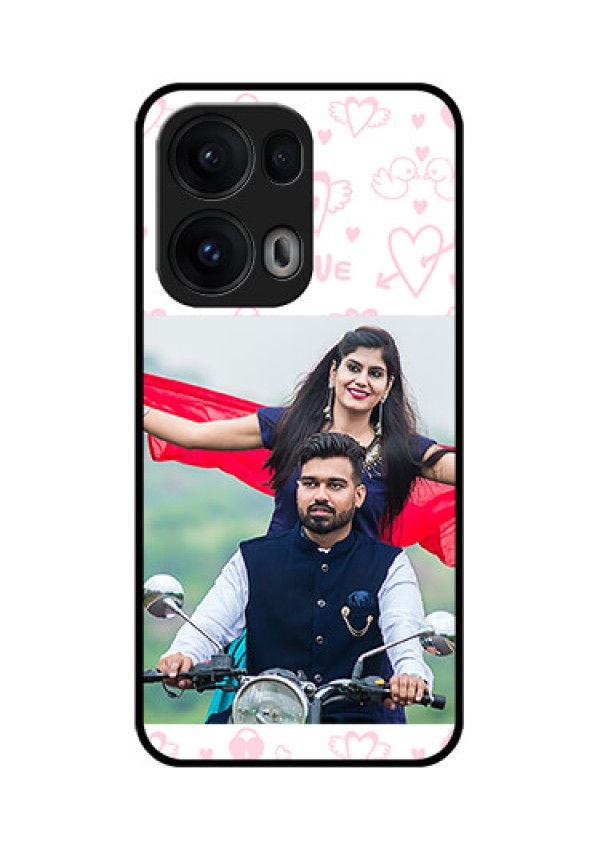 Reno 13 Pro 5G Custom Glass Phone CasePink Flying Heart Design