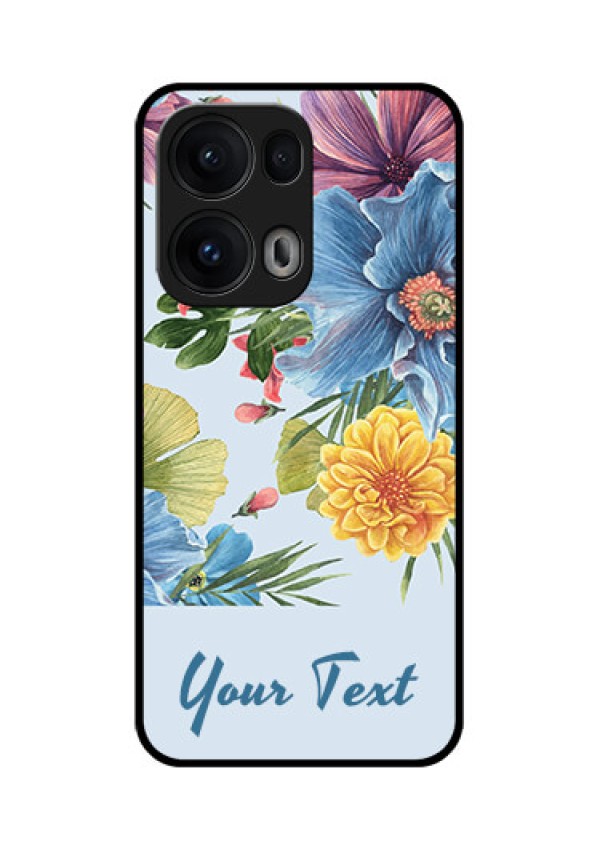 Reno 13 Pro 5G Custom Glass Phone CaseStunning Watercolored Flowers Painting Design
