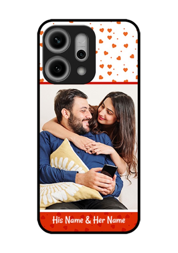 Oppo Reno 14 Pro 5G Custom Glass Phone Case - Orange Love Symbol Design