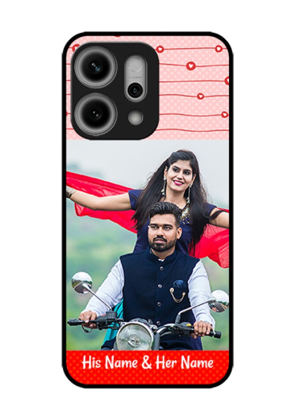 Oppo Reno 14 Pro 5G Custom Glass Phone Case - Red Pattern Case Design