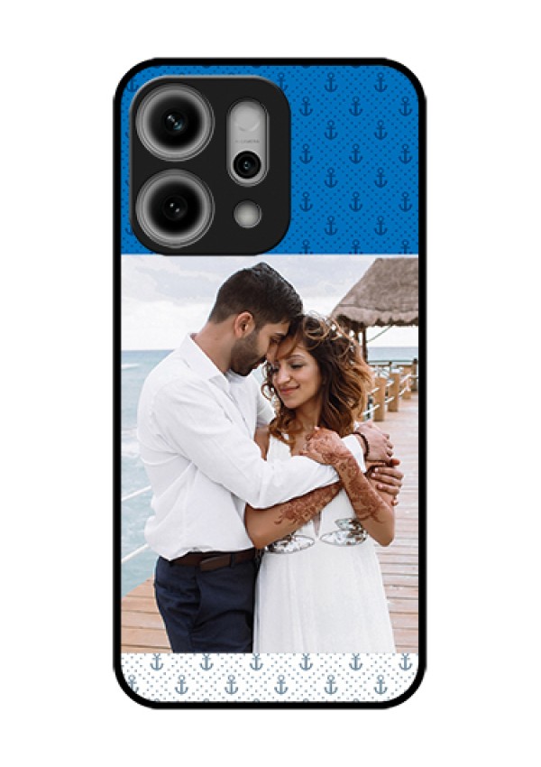 Oppo Reno 14 Pro 5G Custom Glass Phone Case - Blue Anchors Design