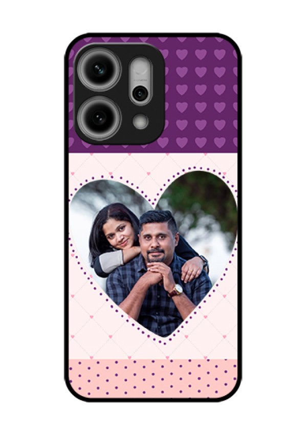 Oppo Reno 14 Pro 5G Custom Glass Phone Case - Violet Love Dots Design