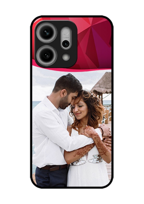 Oppo Reno 14 Pro 5G Custom Glass Phone Case - Red Abstract Design