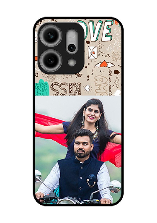 Oppo Reno 14 Pro 5G Custom Glass Phone Case - Love Doodle Pattern