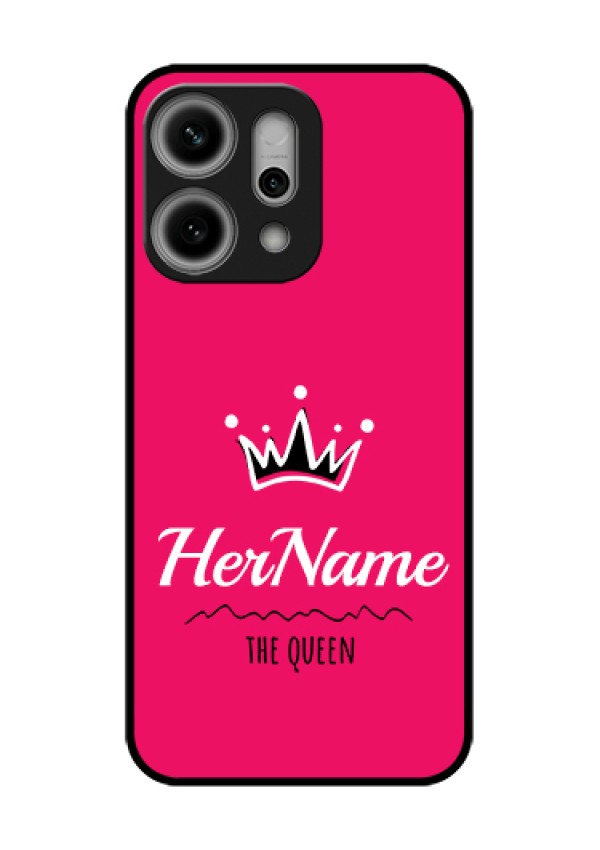 Oppo Reno 14 Pro 5G Custom Glass Phone Case - Queen With Name Design