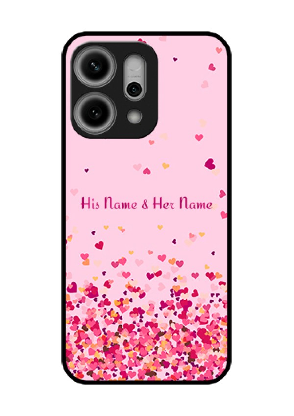 Oppo Reno 14 Pro 5G Custom Glass Phone Case - Floating Hearts Design