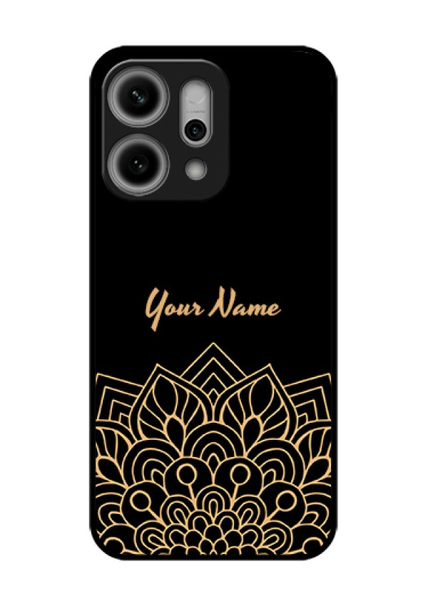 Oppo Reno 14 Pro 5G Custom Glass Phone Case - Golden Mandala Design