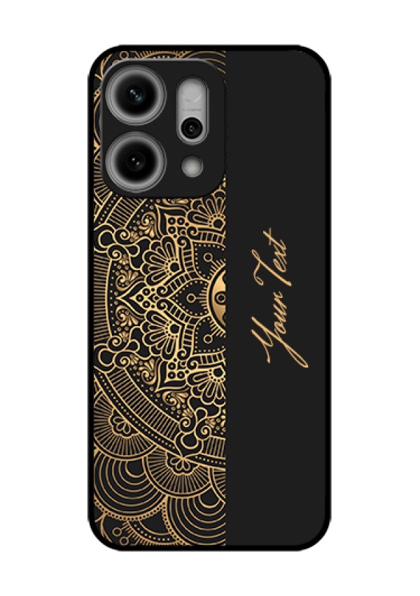 Oppo Reno 14 Pro 5G Custom Glass Phone Case - Mandala Art With Custom Text Design