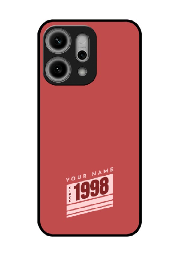 Oppo Reno 14 Pro 5G Custom Glass Phone Case - Red Custom Year Of Birth Design