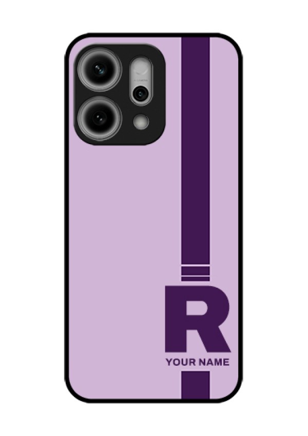 Oppo Reno 14 Pro 5G Custom Glass Phone Case - Simple Dual Tone Stripe With Name Design