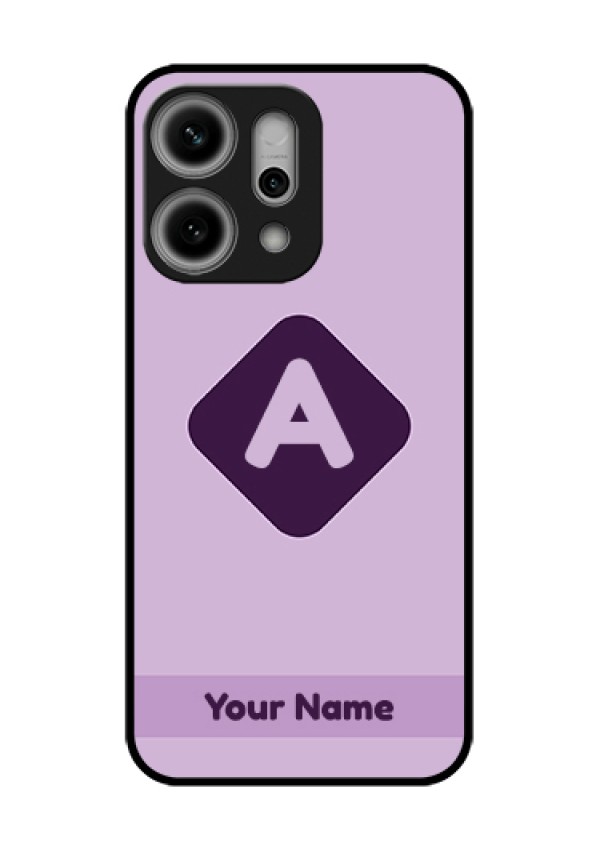 Oppo Reno 14 Pro 5G Custom Glass Phone Case - Custom Letter In Curved Badge Design