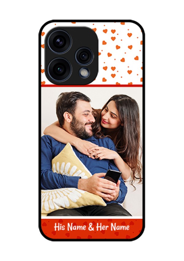 Oppo Reno 15 5G Custom Glass Phone Case - Orange Love Symbol Design