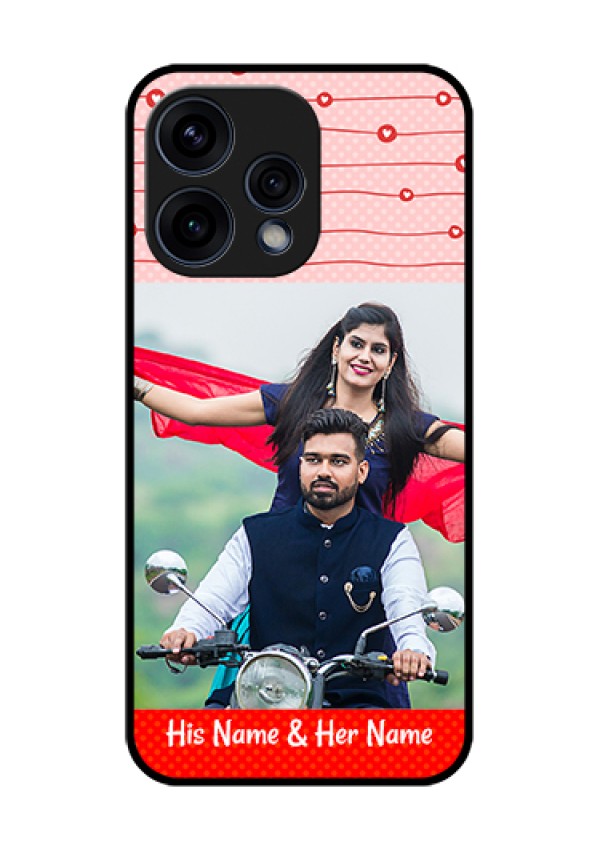 Oppo Reno 15 5G Custom Glass Phone Case - Red Pattern Case Design