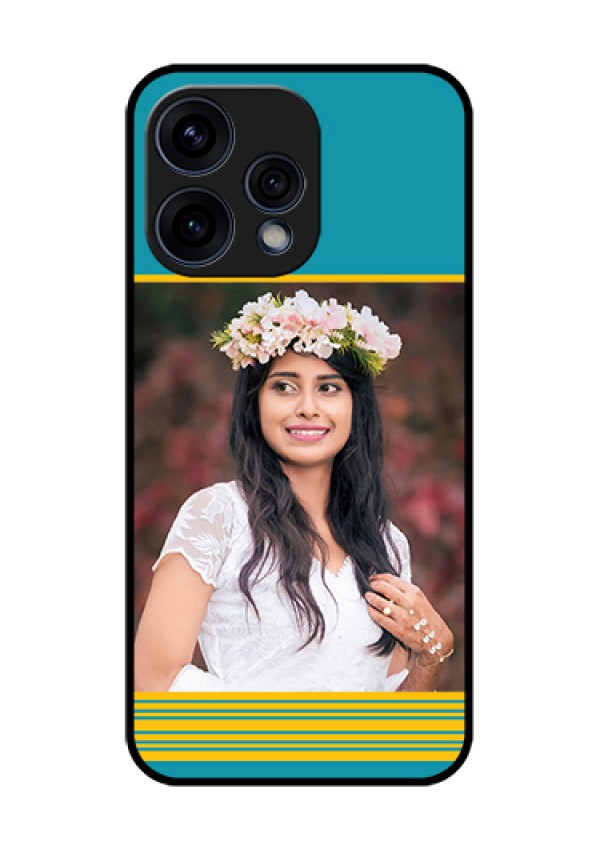 Oppo Reno 15 5G Custom Glass Phone Case - Yellow & Blue Design
