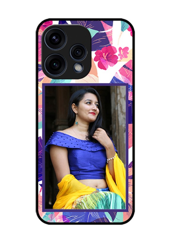 Oppo Reno 15 5G Custom Glass Phone Case - Abstract Floral Design