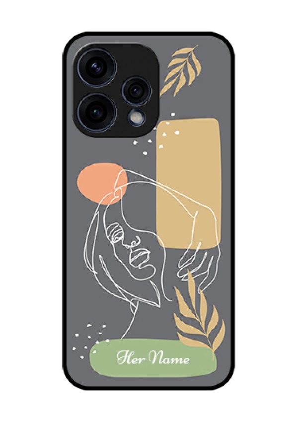 Oppo Reno 15 5G Custom Glass Phone Case - Gazing Woman Line Art Design