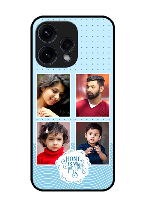Oppo Reno 15 5G Custom Glass Phone Case - Cute Love Quote With 4 Pic Upload Design