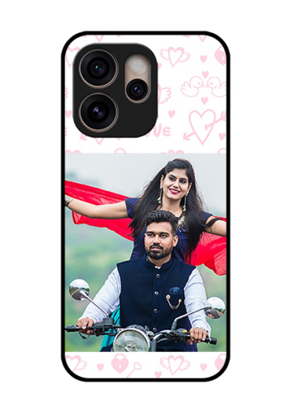 Oppo Reno 15 Pro 5G Custom Glass Phone Case - Pink Flying Heart Design