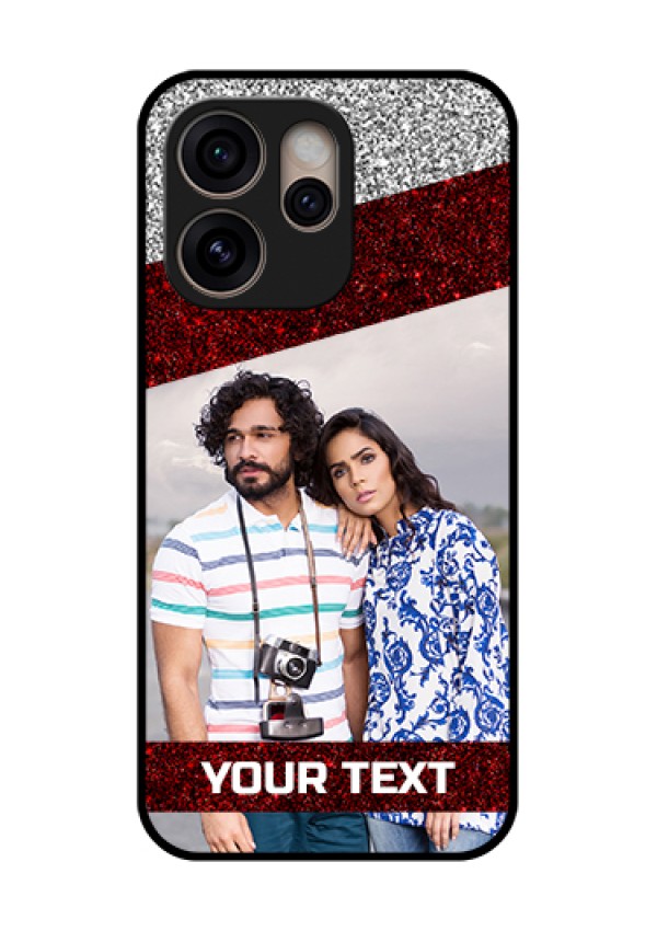 Oppo Reno 15 Pro 5G Custom Glass Phone Case - Image Holder With Glitter Strip Design