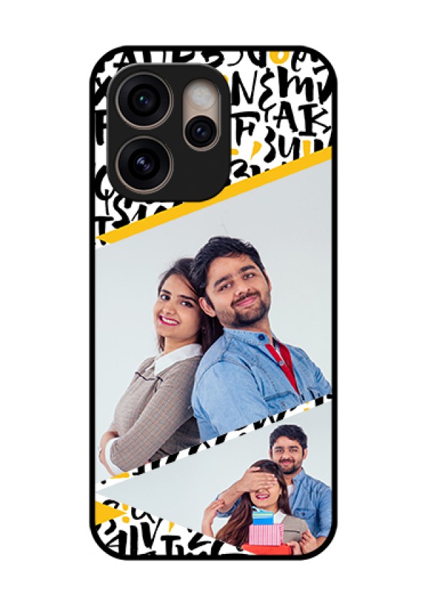 Oppo Reno 15 Pro 5G Custom Glass Phone Case - Letters Pattern Design