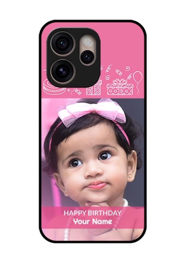 Oppo Reno 15 Pro 5G Custom Glass Phone Case - With Birthday Line Art Design