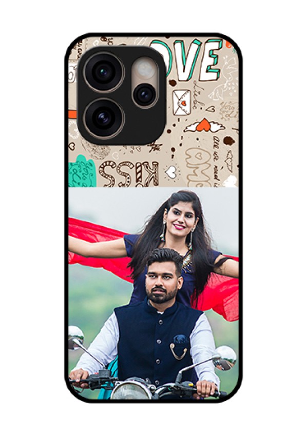 Oppo Reno 15 Pro 5G Custom Glass Phone Case - Love Doodle Pattern